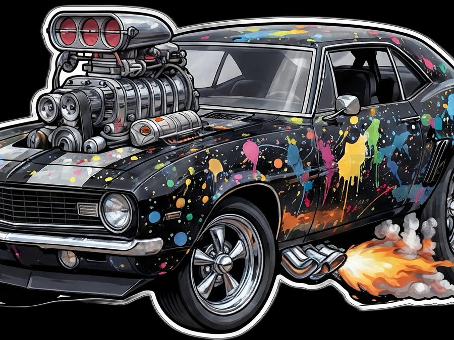 Paint Splatter Muscle Car artwork